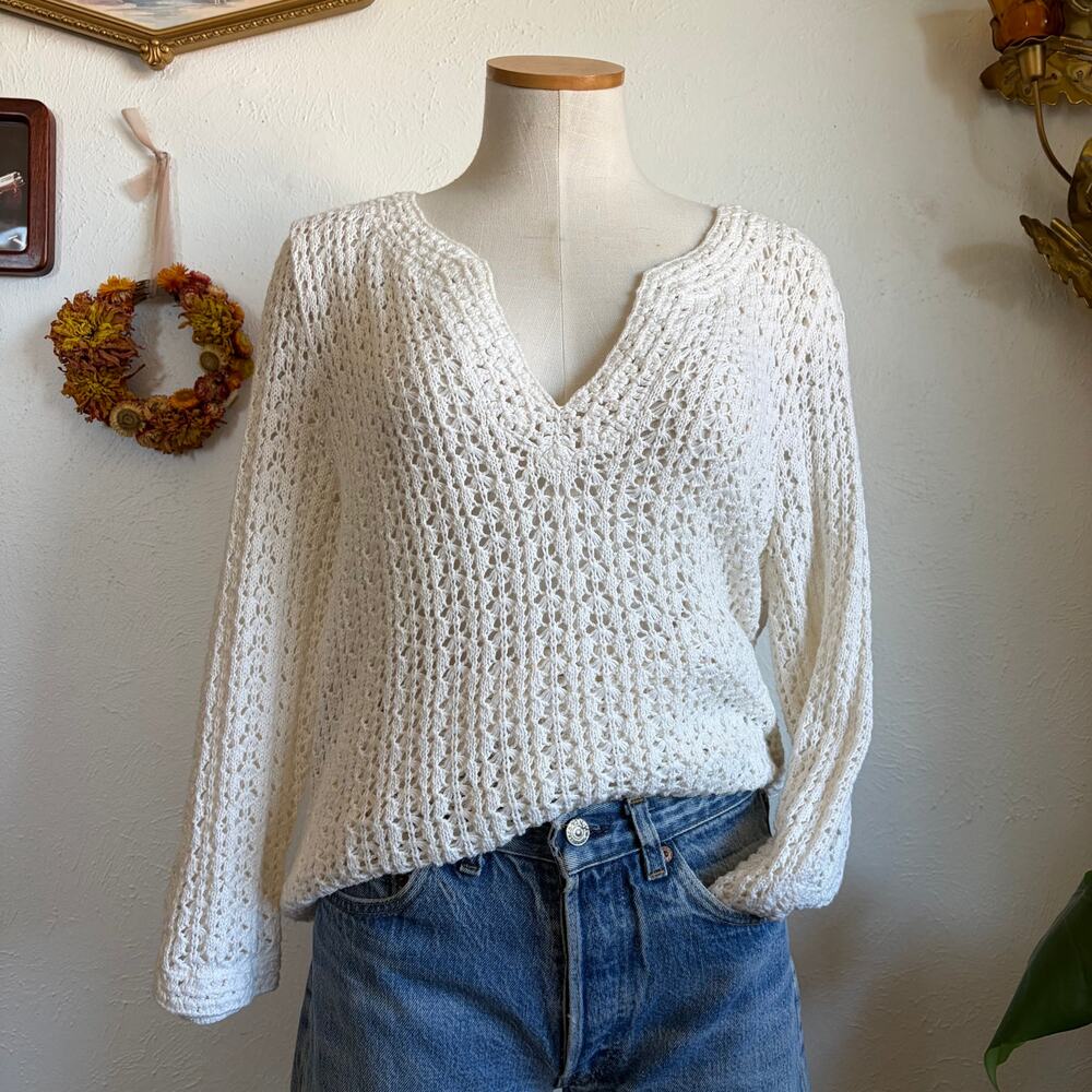 Ann Taylor Crochet Tunic Sweater